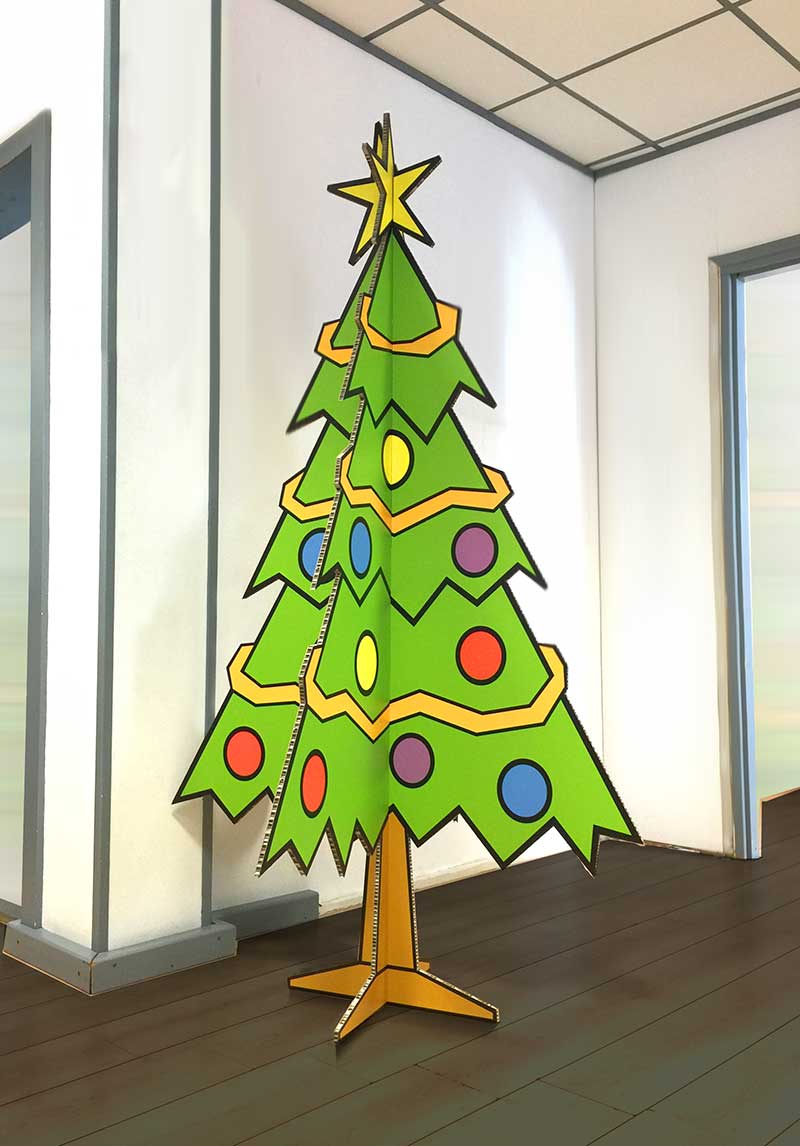 Geprinte kerstboom van karton